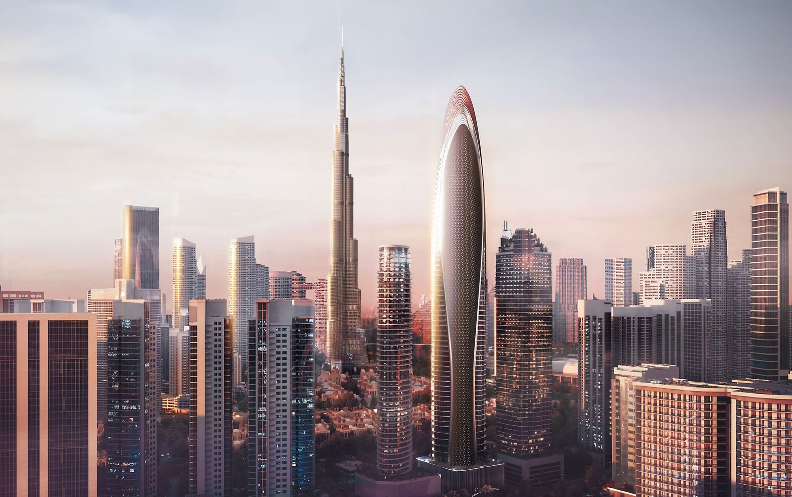 Mercedes-Benz Places tower on the Downtown Dubai skyline